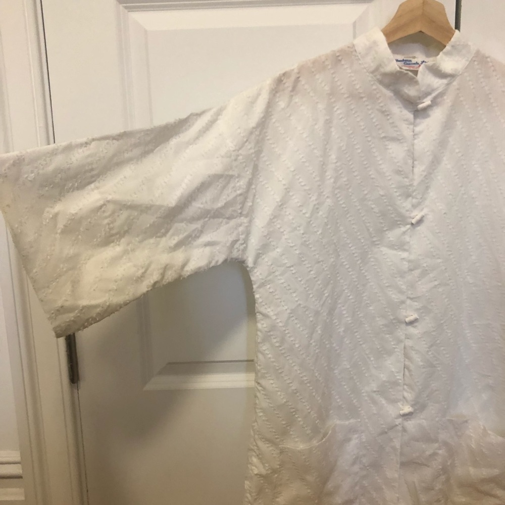 Vintage jacket with mandarin collar in white